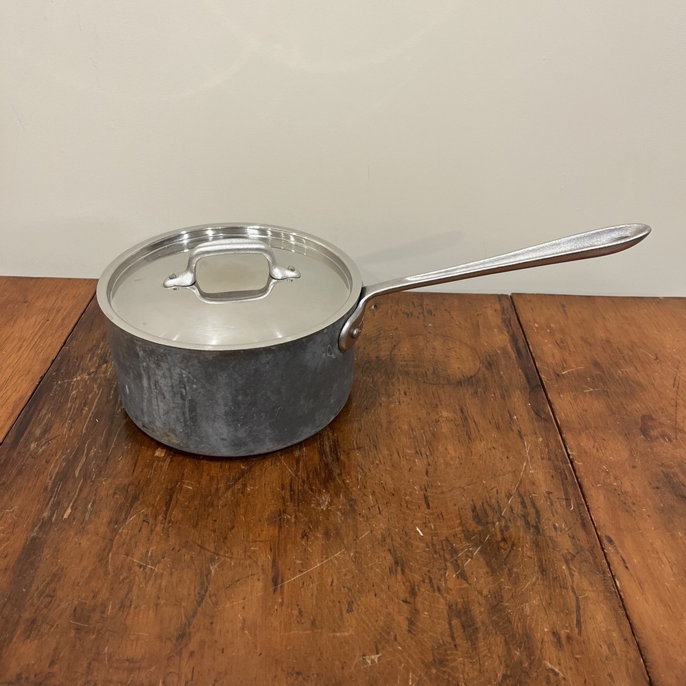 Vintage All Clad Master Chef Metal Crafters 203 1/2 Sauce Pan USA W/lid Rare